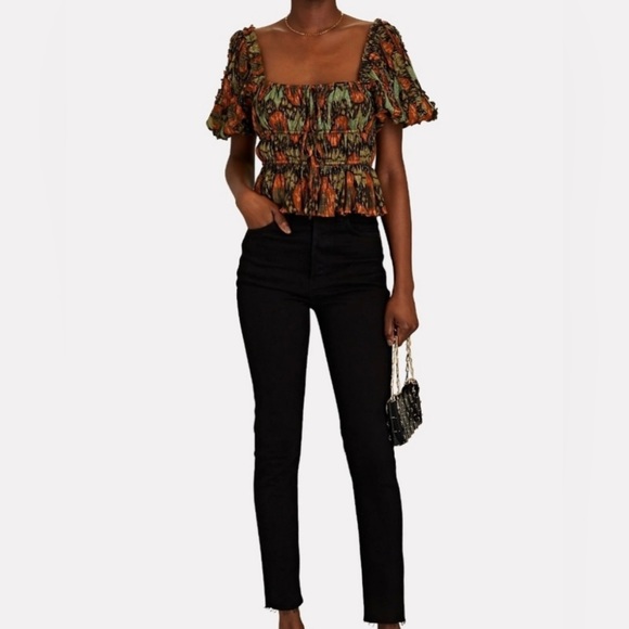 Ulla Johnson Medha Top in Nocturne Puff Sleeves Size 10 BNWT Orig Price $375 - Picture 4 of 7